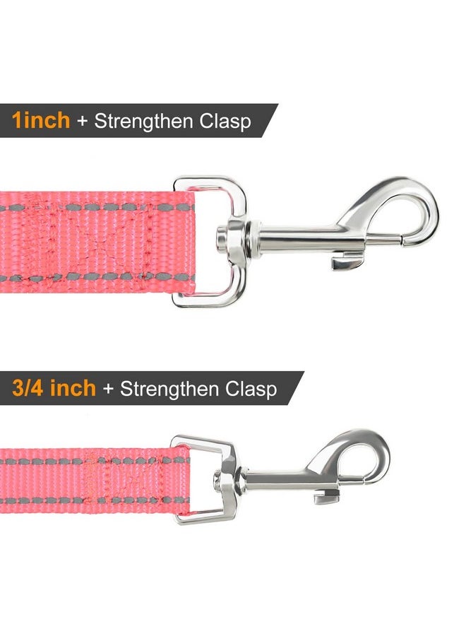 Joytale - Joytale Double-Sided Reflective Dog Leash, 6 FT/5 FT/4 FT, Padded Handle Nylon Dogs Leashes for Small & Medium Dogs Walking, Pink, 6FT - Image 1