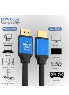 EXPGlobal HDMI Cable 4K HDMI Cable High Speed Ultra HD HDMI Cord 18 Gbps 6.5 Feet Male-Male HDMI Wire for 4K Roku TV HDTV Monitor PlayStation PS4 Xbox Gaming Consoles Projectors 1.5m  - Image 2