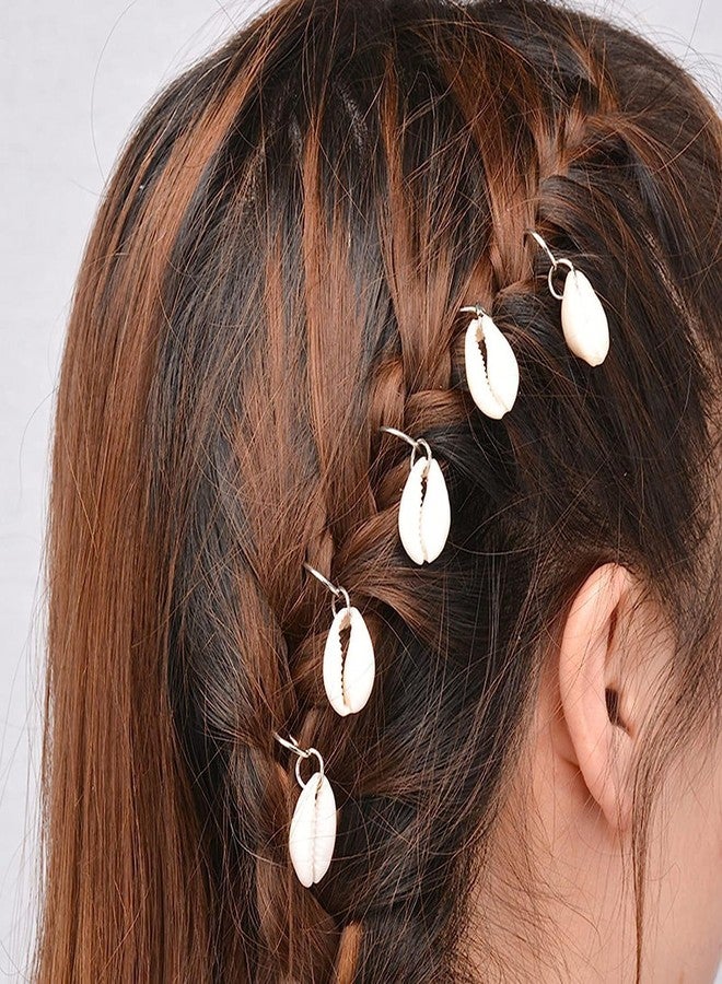 Shivashay Boho Cowrie Shell Hair Cuffs, 6 Piece Set for Braids, Dreadlocks & Twists, Tribal Clip-On Hair Rings for Women & Girls, Perfect for Festivals, Beach & Party Looks - Image 3