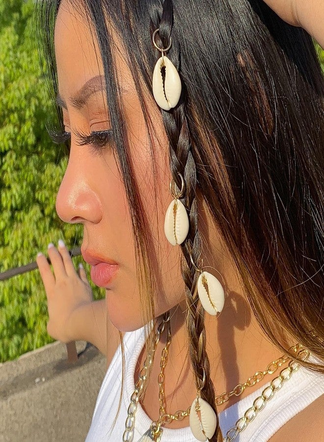 Shivashay Boho Cowrie Shell Hair Cuffs, 6 Piece Set for Braids, Dreadlocks & Twists, Tribal Clip-On Hair Rings for Women & Girls, Perfect for Festivals, Beach & Party Looks - Image 4