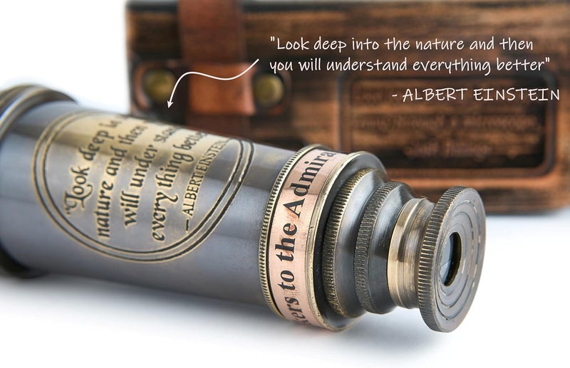 Super7One Handcrafted Telescope | in Box | 15 Inches | Functional Vintage Replica Brass Nautical Antique | Spyglass & Collectible Decor | - Image 3