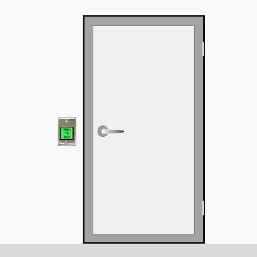 Visionis Push to Exit Button VIS-7000 Indoor Green Square Request to Exit Stainless Steel for Door Access Control with LED Light, NC, C and NO Outputs - Image 3