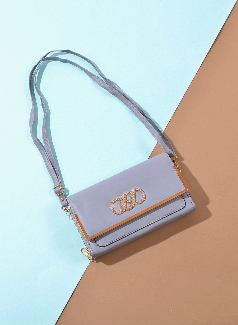 Run  Elegant Leather Wallet Circles From The Front BA-2-BLUE - Image 1