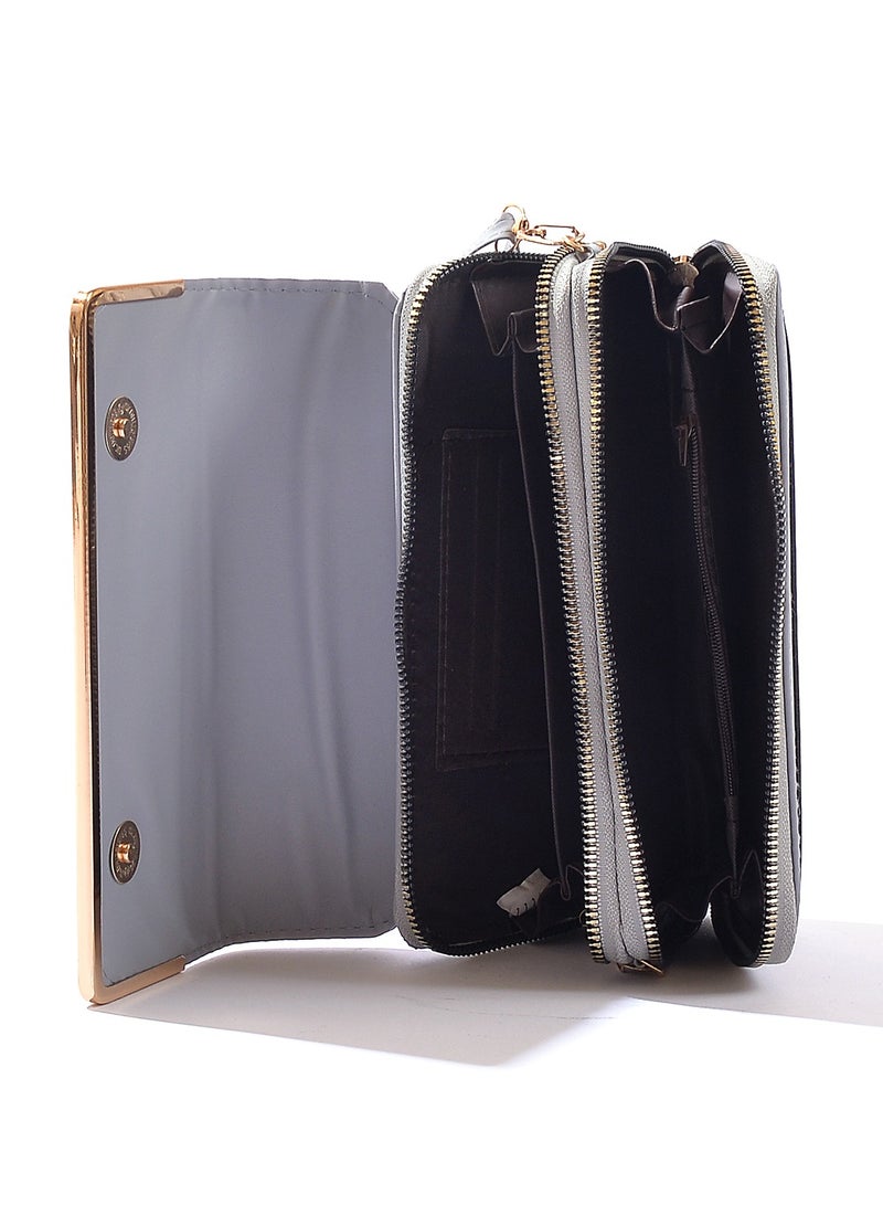 Run  Elegant Leather Wallet Circles From The Front BA-2-BLUE - Image 3