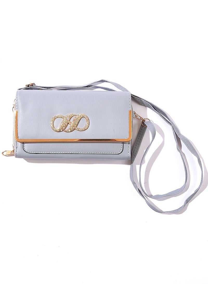 Run  Elegant Leather Wallet Circles From The Front BA-2-BLUE - Image 2