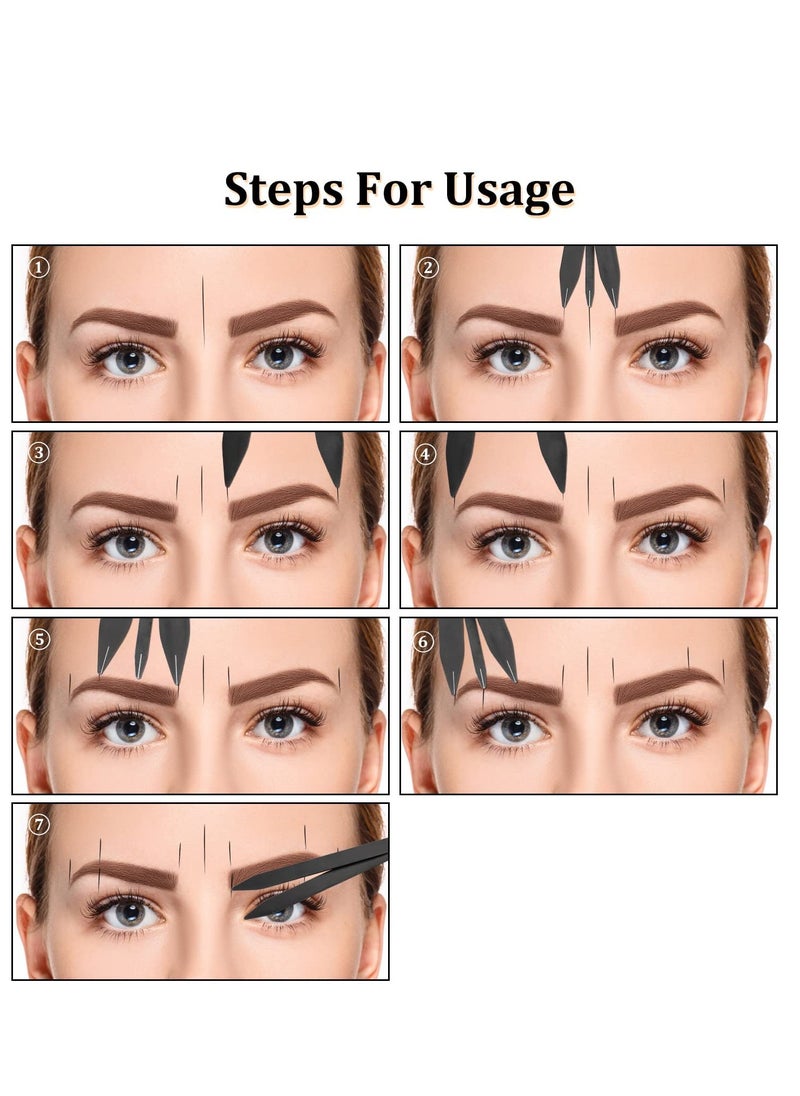 Generic - Eyebrow Stencil Ruler - Three-Point Positioning Tool for Symmetrical Permanent Makeup, Microblading Measurement, and Eyebrow Makeup Balance (Black) - Image 1