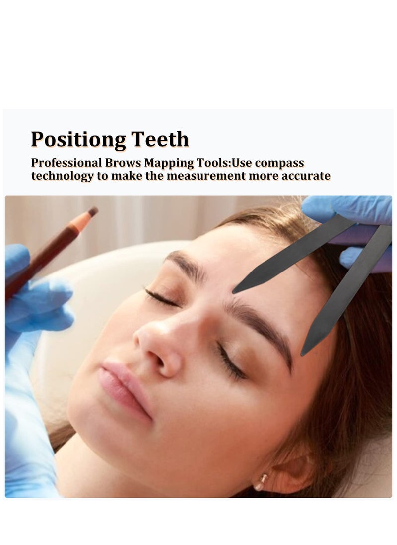 Generic - Eyebrow Stencil Ruler - Three-Point Positioning Tool for Symmetrical Permanent Makeup, Microblading Measurement, and Eyebrow Makeup Balance (Black) - Image 1