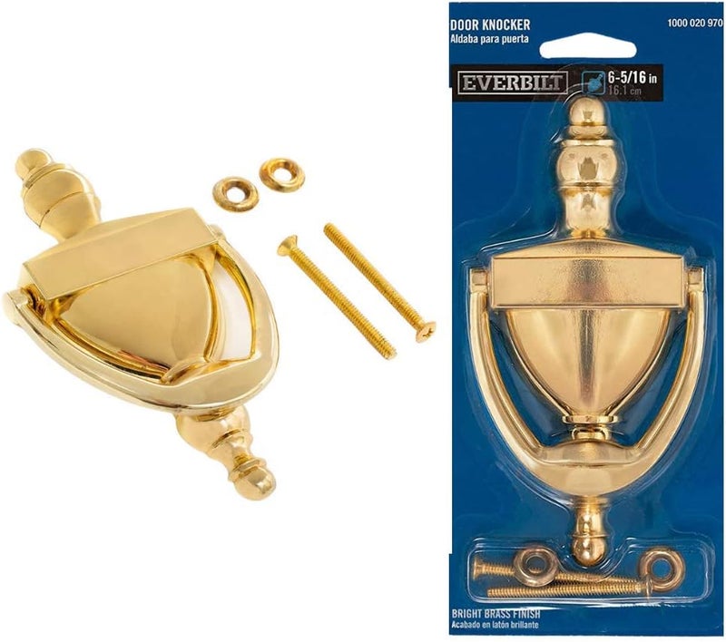 Everbilt 6-5/16 Inches Bright Brass Door Knocker - Image 1