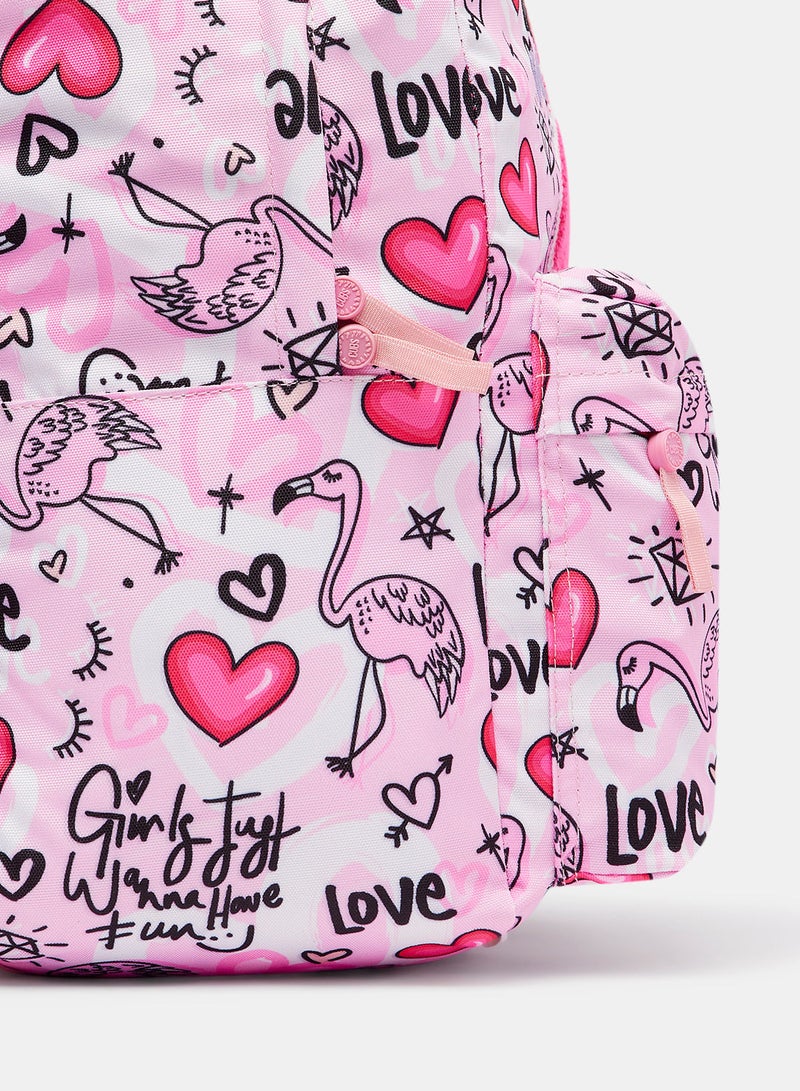 CUBS Girls Love Flamingo Backpack  - Image 3