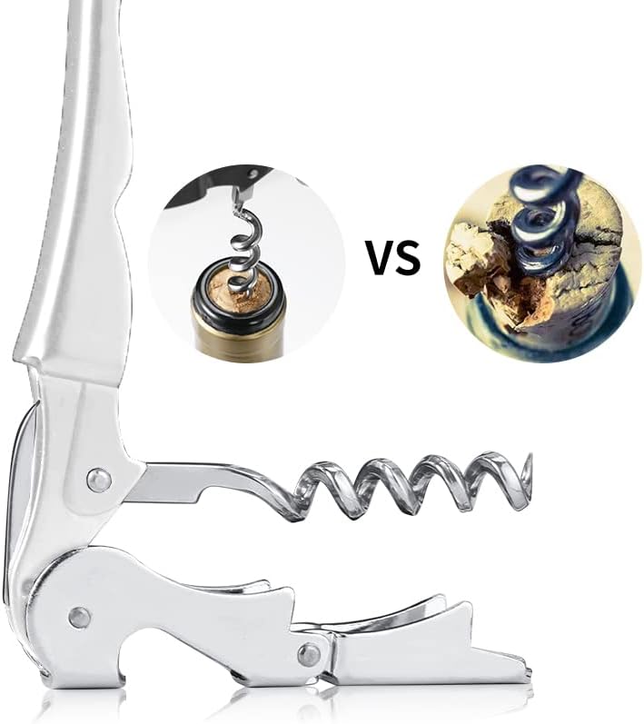 Kit-Home Professional Waiter Corkscrew Wine Openers Set, Heavy Duty Stainless Steel Hinges Wine Key for Restaurant Waiters, Sommelier, Bartenders - Image 3