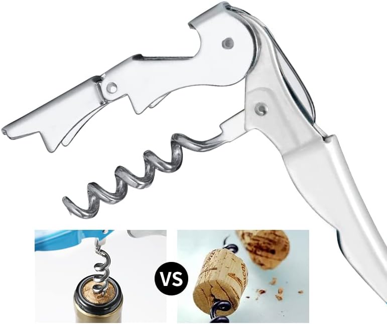 Kit-Home Professional Waiter Corkscrew Wine Openers Set, Heavy Duty Stainless Steel Hinges Wine Key for Restaurant Waiters, Sommelier, Bartenders - Image 4