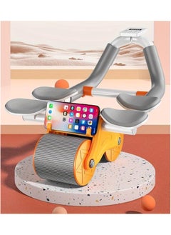 Abdominal Exerciser with Elbow Support, Auto Rebound Exercise Roller with 4 Timers and Knee Pad, Abdominal Exercise Tool for Home Gym