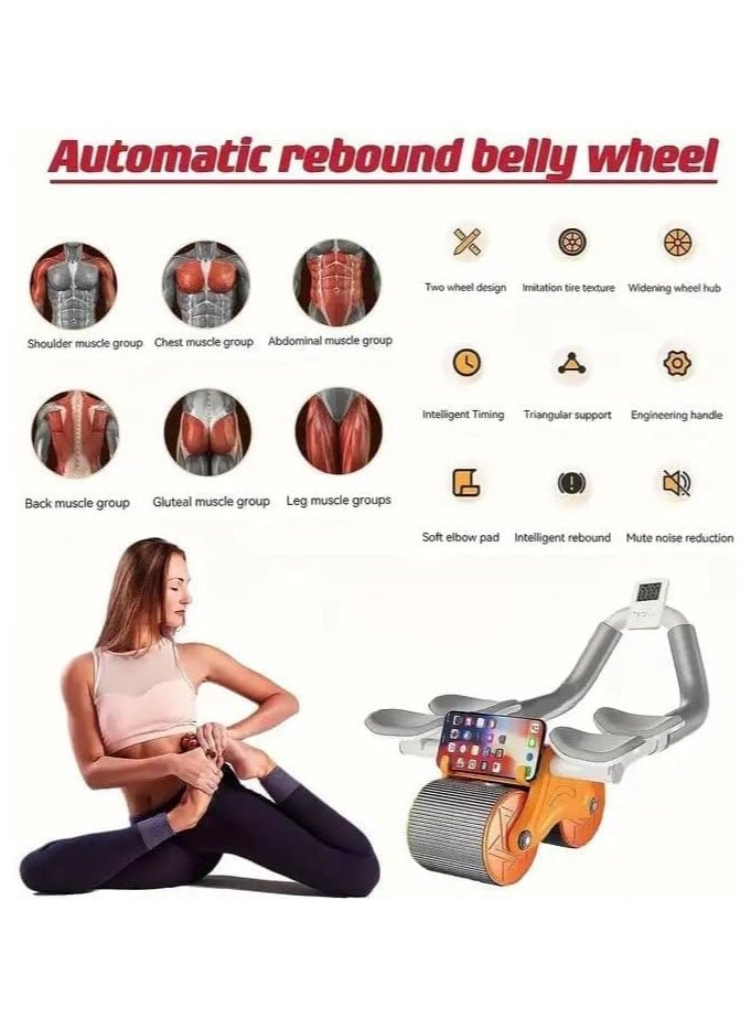 Generic - Abdominal Exerciser with Elbow Support, Auto Rebound Exercise Roller with 4 Timers and Knee Pad, Abdominal Exercise Tool for Home Gym - Image 1