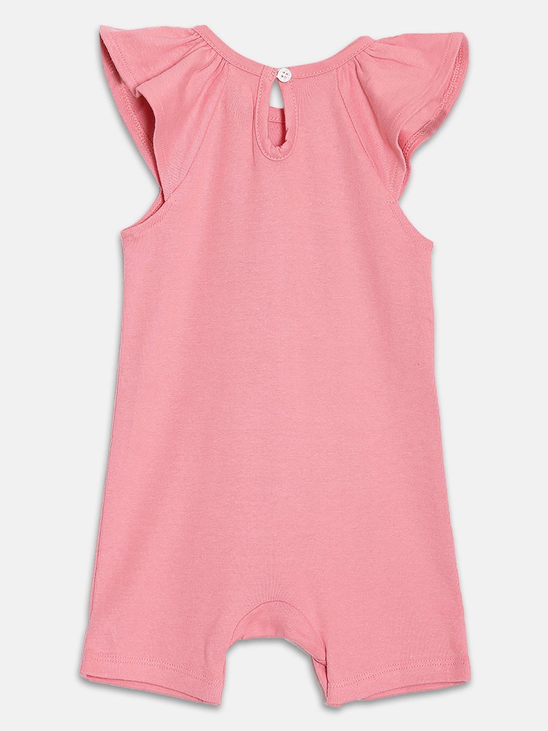 Broon Infant Girls White and Pink Printed Organic Cotton Rompers Pack of 2 - Image 4