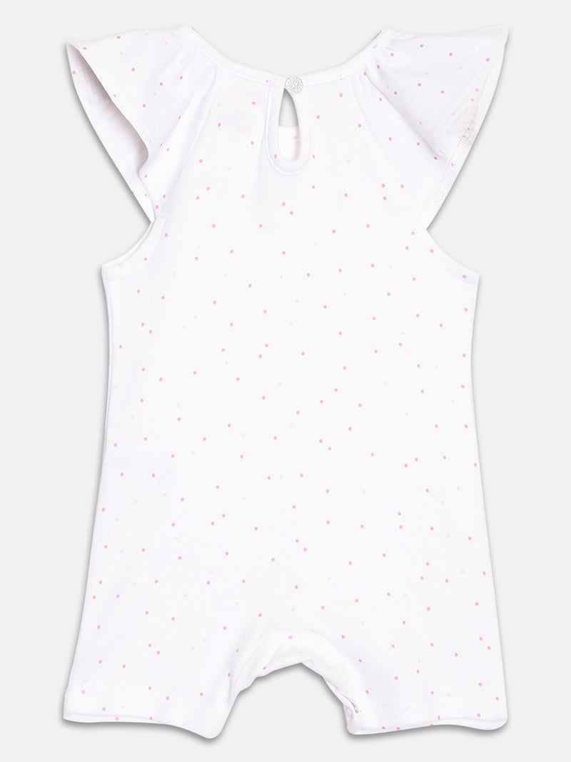 Broon Infant Girls White and Pink Printed Organic Cotton Rompers Pack of 2 - Image 5