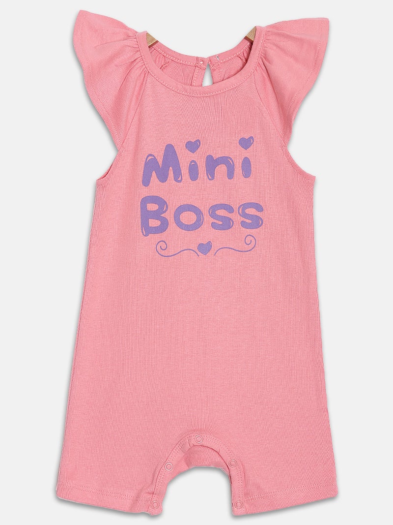 Broon Infant Girls White and Pink Printed Organic Cotton Rompers Pack of 2 - Image 3