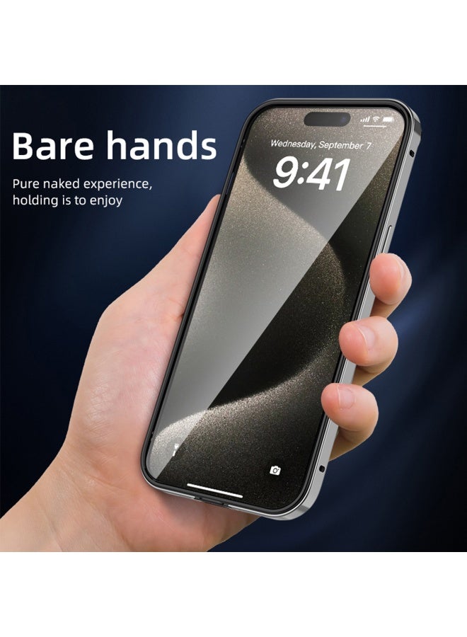 DRIP Metal Frame Armor 🛡️ with Soft Inner Bumper for iPhone 15 Pro – Black ⚫ - Image 3