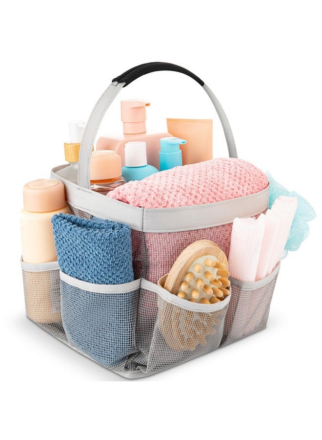 Masirs Masirs Mesh Shower Caddy Bag - (9 Pocket) Large Collapsible, Portable Bathroom Organizer for Travel, Gym, & Dorm - Easily Carry & Organize Bathroom Toiletry Essential (Grey) - Image 1