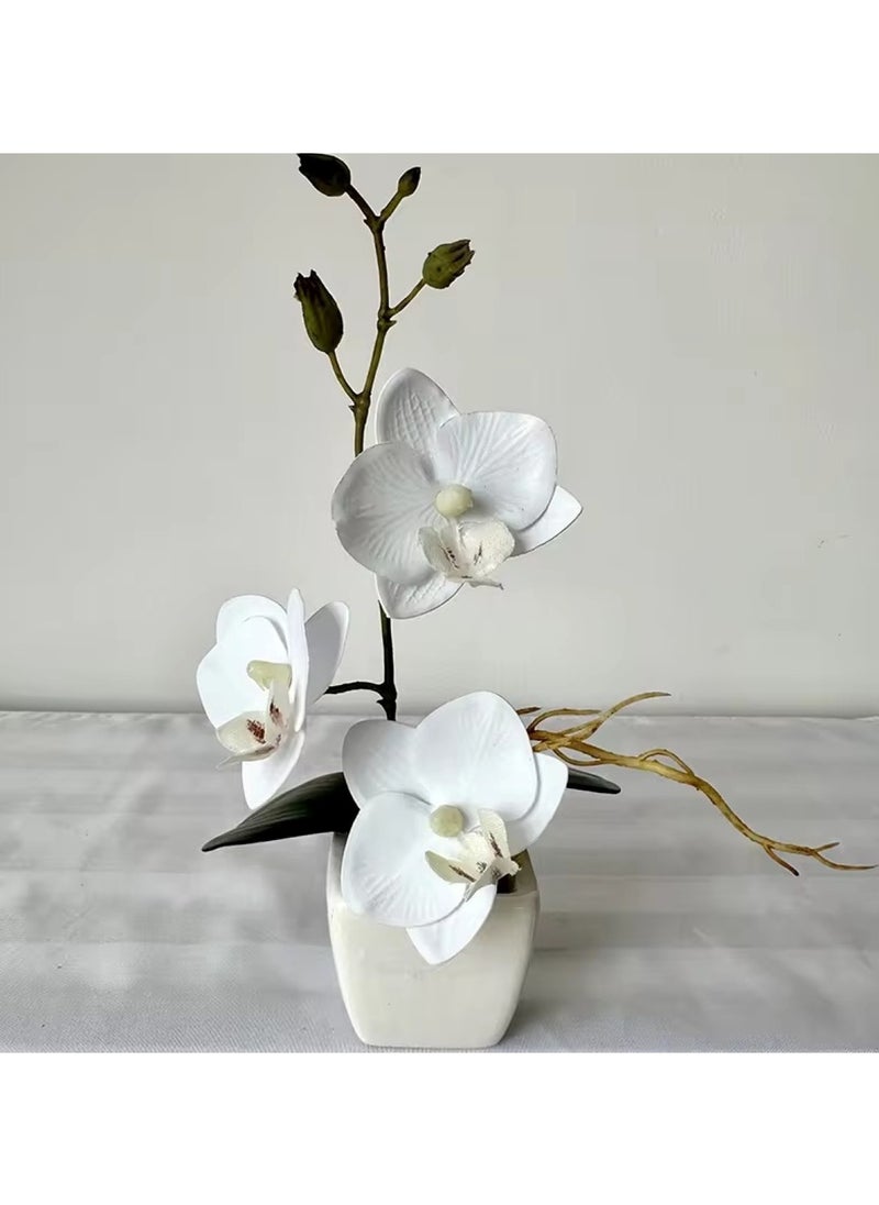 Huitich Artificial Phalaenopsis Whiskers Mini Potted Beauty White  - Image 4