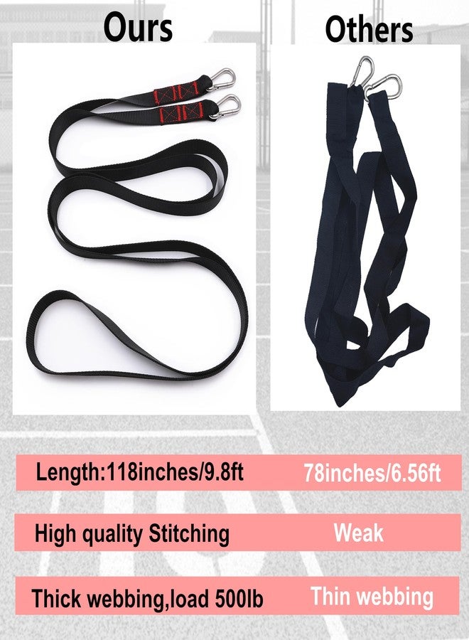 Lights Mountain 2 Pcs 9.8FT Sled Harness Pulling Straps, Sled Tire Harness Attachment for Football Running Sprinting Resistance Speed Agility Training - Image 3
