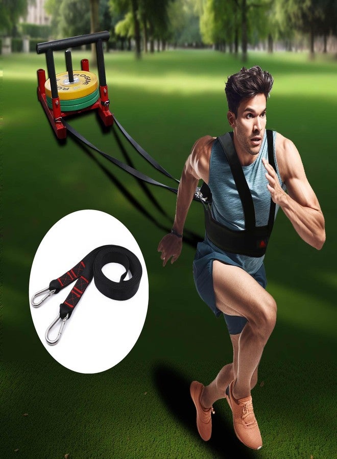 Lights Mountain 2 Pcs 9.8FT Sled Harness Pulling Straps, Sled Tire Harness Attachment for Football Running Sprinting Resistance Speed Agility Training - Image 5