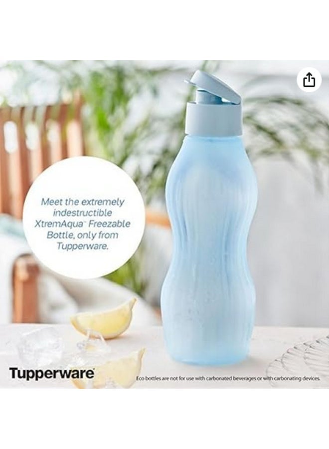 Tupperware ECO Aqua Xtrem Ice Freezable 29 oz / 880 ml Water Bottle 2 Piece (Purple and green colour) - Image 4