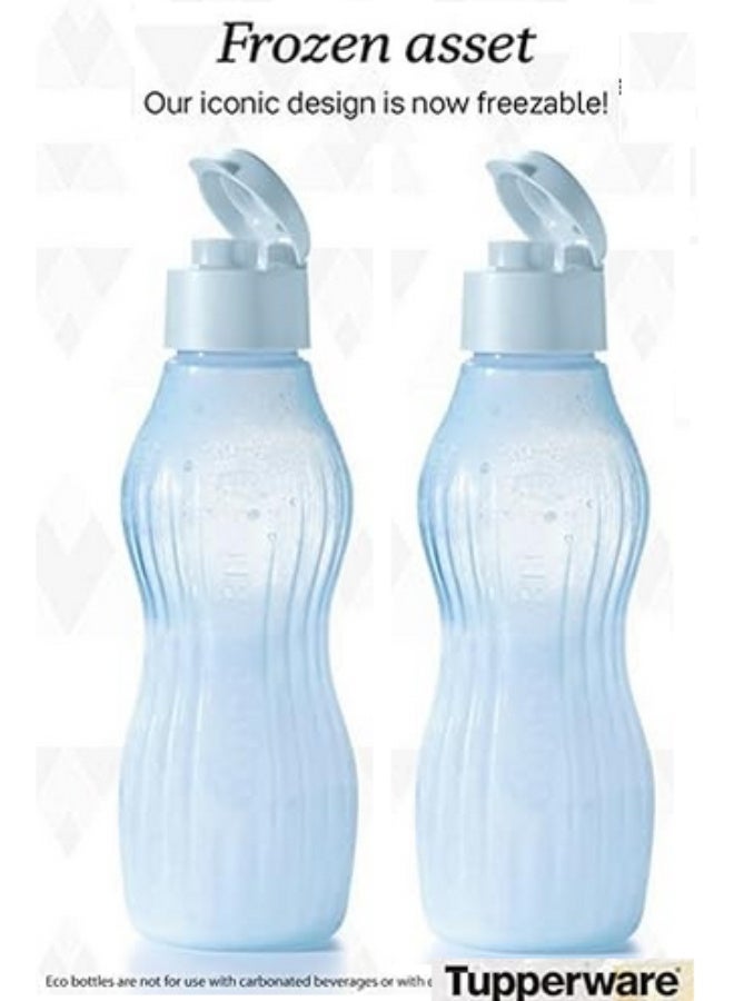 Tupperware ECO Aqua Xtrem Ice Freezable 29 oz / 880 ml Water Bottle 2 Piece (Purple and green colour) - Image 2