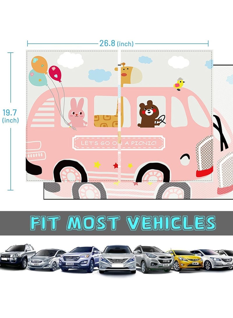 general Baby and Child Car Window Shades, 2 Piece Side Window Magnetic Dual Layer Car Shades, Full and Half Shade Options, Animal Driving Car Window Shades Provide Heat/UV Protection - Image 3