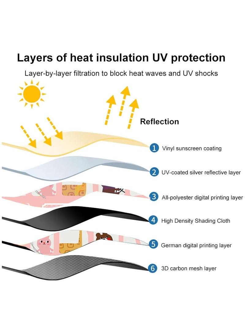 general Baby and Child Car Window Shades, 2 Piece Side Window Magnetic Dual Layer Car Shades, Full and Half Shade Options, Animal Driving Car Window Shades Provide Heat/UV Protection - Image 5