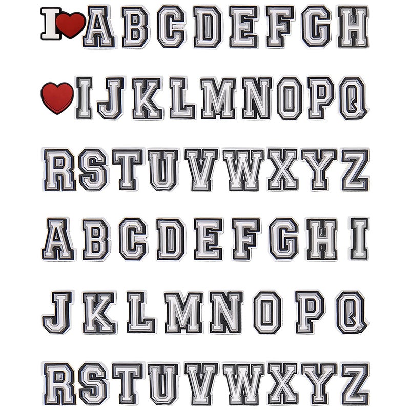 54 Pieces Letter Decoration Charms Alphabet ABCZ Characters for Boy Girl Teens Men Women and Adults 2 Sets