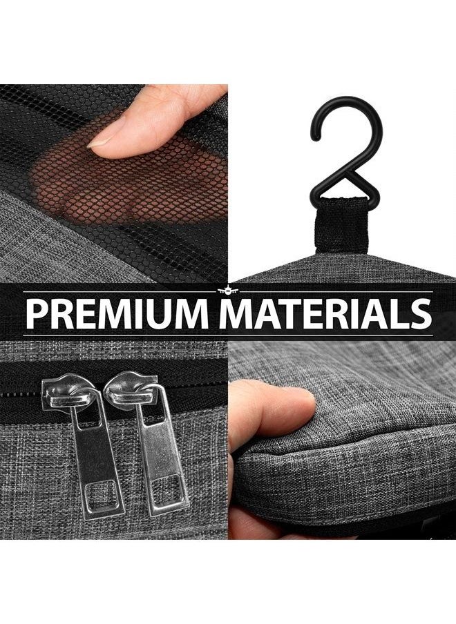 Fosmon Hanging Travel Toiletry Bag, Compact Toiletries Organizer, Cosmetic Makeup Portable Bag, Shower Bathroom Shaving kit, Hygiene Water-Resistant Carrying Travel Accessories for Men and Women 