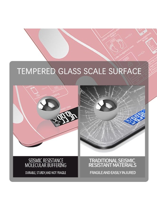Smart Bluetooth Body Fat Scale with App - Digital Weight Scale for Body Composition (BMI, Fat, Muscle) | Pink - Image 4
