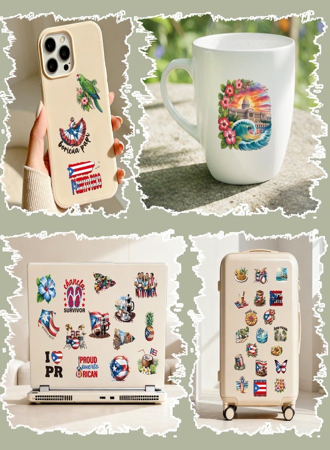 Eclazul Puerto Rico Stickers Decorations- 50 Pcs Travel Souvenirs Party Gift Favor Bulk for Adults Women Men, Waterproof Holiday Landmarks Decals for Water Bottle Scrapbook Journal Laptop Keyboard - Image 4