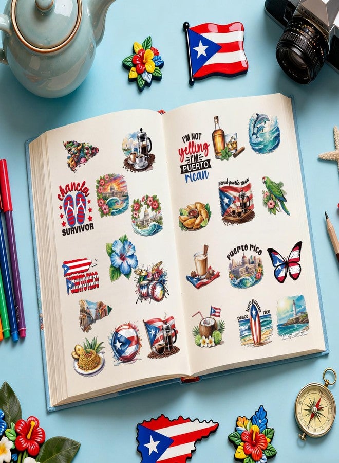 Eclazul Puerto Rico Stickers Decorations- 50 Pcs Travel Souvenirs Party Gift Favor Bulk for Adults Women Men, Waterproof Holiday Landmarks Decals for Water Bottle Scrapbook Journal Laptop Keyboard - Image 3
