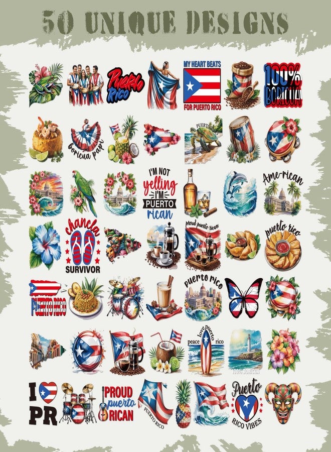 Eclazul Puerto Rico Stickers Decorations- 50 Pcs Travel Souvenirs Party Gift Favor Bulk for Adults Women Men, Waterproof Holiday Landmarks Decals for Water Bottle Scrapbook Journal Laptop Keyboard - Image 5