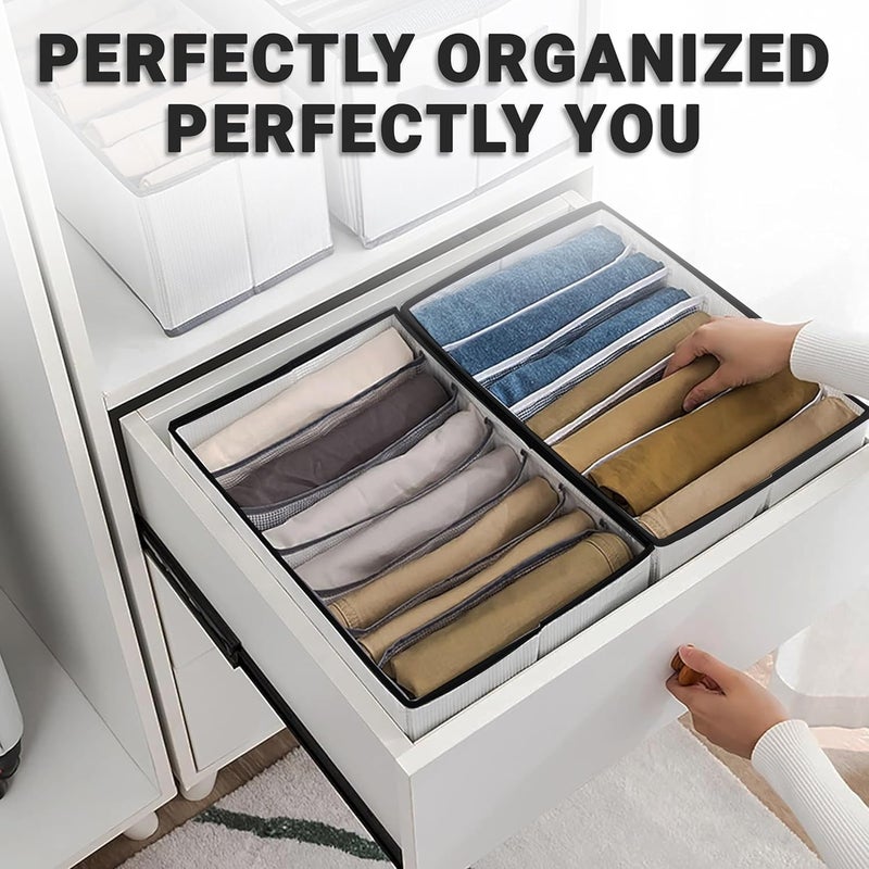 LAXIS ® Wardrobe Organizer For Clothes Organisers Storage Box Clothes Organiser For Wardrobe Stackable Organizer For Wardrobe Cloth Storage Box Drawer Organizer (Grey, Pack of 3) - Image 4