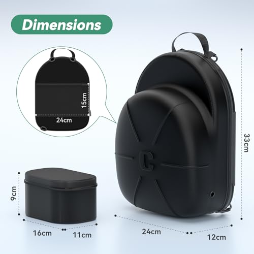 CLESOO Hat Case for Travel Hat Travel Case for Baseball Caps Hat Carrier for Travel Hat Box for Travel Hat Holder for Travel Hard Hat Bag for 6 Caps Hat Suitcase Travel with Adjustable Shoulder Strap - Image 3