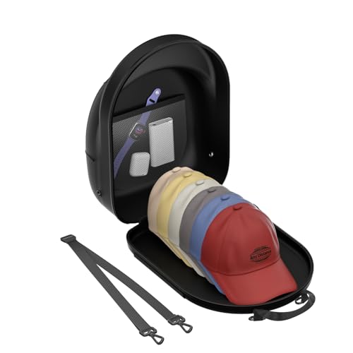 CLESOO Hat Case for Travel Hat Travel Case for Baseball Caps Hat Carrier for Travel Hat Box for Travel Hat Holder for Travel Hard Hat Bag for 6 Caps Hat Suitcase Travel with Adjustable Shoulder Strap - Image 1