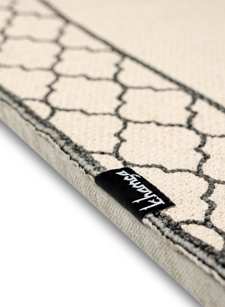 خمسة سجادة صلاة إسلامية من "خامسا كومفورت" مزودة ببطانة إسفنجية إضافية لتخفيف الضغط وامتصاص الحركة، مقاس للبالغين 65 سم × 110 سم، سجادة جنازة على الطراز العربي، مصنوعة يدويًا من نسيج قطني عضوي ناعم 100% | رمادي - رمادي - Image 2