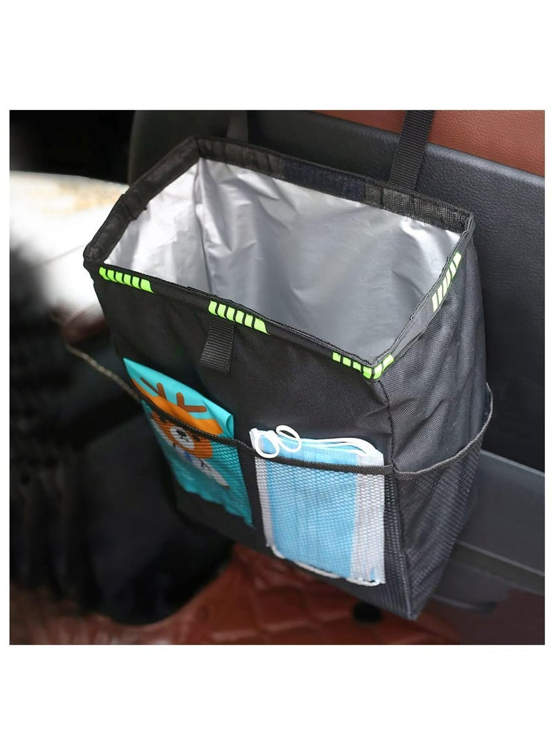 CMGTYYD Hanging Car Trash Can, Waterproof Leakproof Oxford Auto Garbage Bag with Storage Pockets, Vehicle Multi-use Organizer for Outdoor Traveling, Foldable Trash Bin Universal for Truck, Suv, Home - Image 1