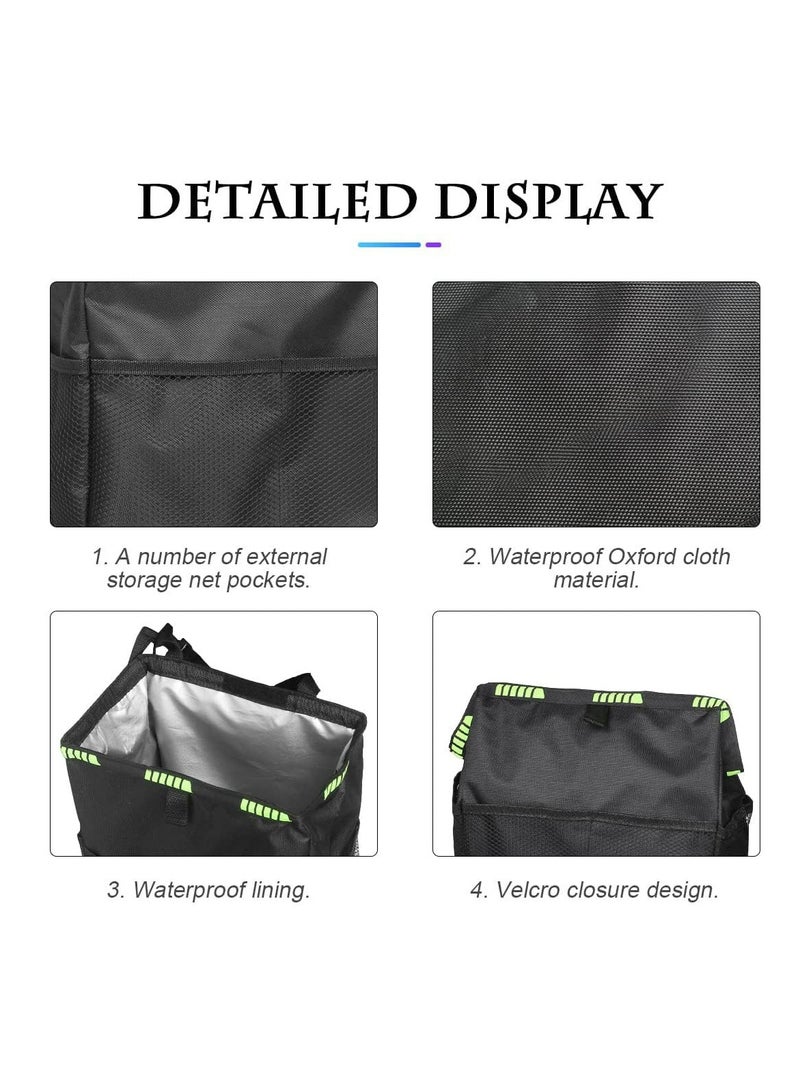CMGTYYD Hanging Car Trash Can, Waterproof Leakproof Oxford Auto Garbage Bag with Storage Pockets, Vehicle Multi-use Organizer for Outdoor Traveling, Foldable Trash Bin Universal for Truck, Suv, Home - Image 3