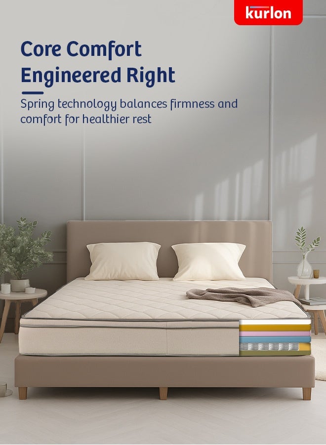 Kurlon Executive Bonnell Spring  | Rebonded Foam | Bonnell Spring Mattress | Spine and Back Support |Orthopedic Mattress | Neem Fresche Technology | Super King  Size (200L x 200W x 20H cm) | 10 Nights Trial - Image 2