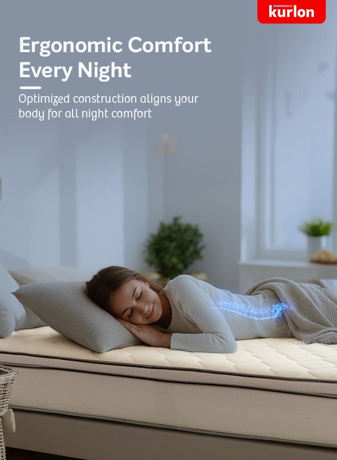 Kurlon Executive Bonnell Spring  | Rebonded Foam | Bonnell Spring Mattress | Spine and Back Support |Orthopedic Mattress | Neem Fresche Technology | Super King  Size (200L x 200W x 20H cm) | 10 Nights Trial - Image 3