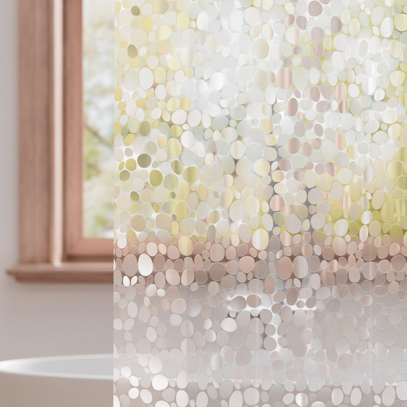 Titanker Clear Shower Curtain Liner with Pebble Pattern, Medium Weight Plastic Shower Liner PEVA Waterproof Shower Curtains for Bathroom with Big Stones and Grommets, 72x72 Inches - Image 1