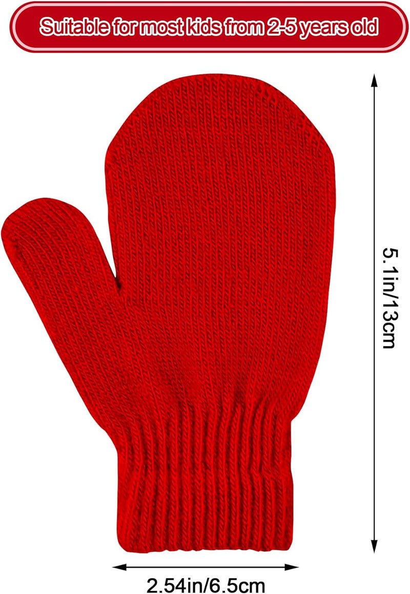 MENOLY 15 Pairs Kids Toddlers Magic Stretch Mittens Solid Color Winter Warm Kids Knit Gloves for Boys and Girls - Image 3