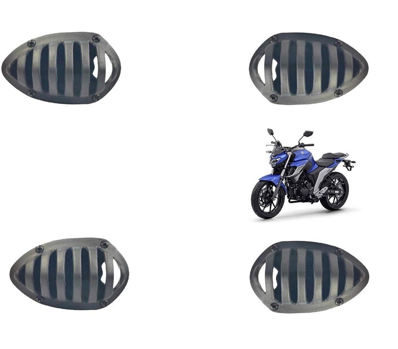 Ramanta PVC Material Indicator Grill Set for Yamaha FZ/FZS/FZ-FI/FZ-16 (Black), Set of 4 PCs - Image 1