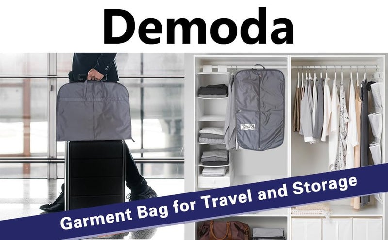 Demoda Black Premium Waterproof Polyester Suit Cover/Dress Cover/Garment Cover/Jacket/Wardrobe Organizer Travel Garment Bag With Zip(Set of 2-Black-38") (without hanger) - Image 5