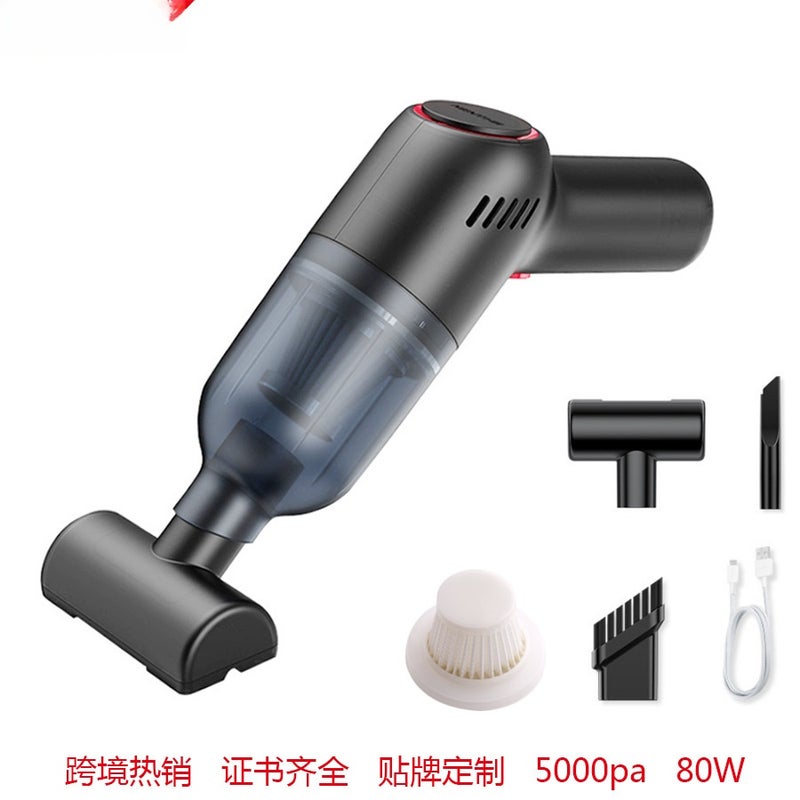 Cross-border car vacuum cleaner car wireless charging car home handheld small car mini high-power suction wireless green - Image 5