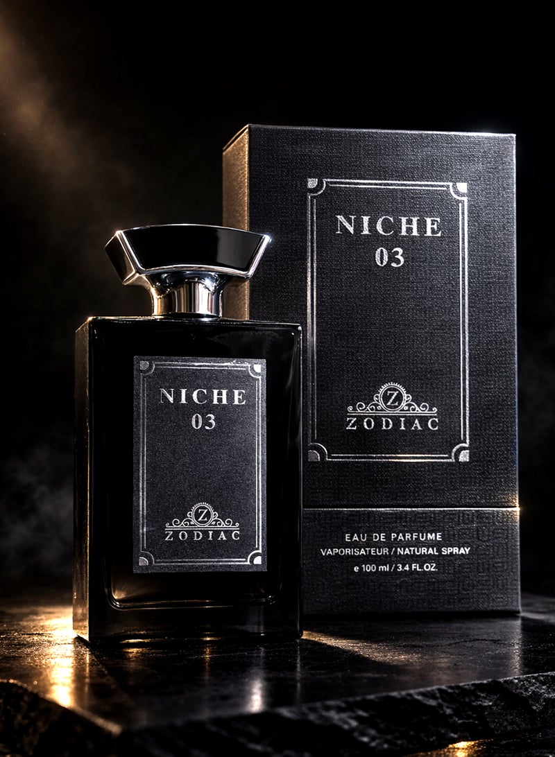 زودياك عطر زودياك نيش 03 أو دو بيرفيوم 100 مل | عطر رجالي فاخر بنفحات أوزونية ومائية وزهرة السوسن والعنبر | رائحة خشبية منعشة تدوم طويلاً - Image 1