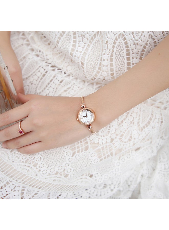 Julius Women's Watch With Rhinestone, Fashionable Versatile Slim Bracelet, Quartz Waterproof Student Ladies' Watch In Rose Gold Ja-878c - Image 3